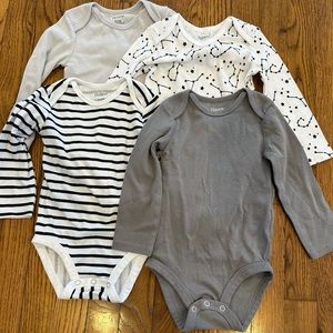 Hanes Long Sleeve Bodysuits. Size 18-24 mos.